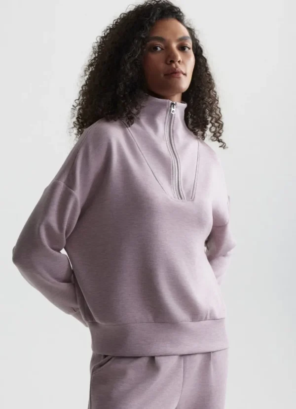Hot Varley Hawley Half Zip Sweat Mauve Marl