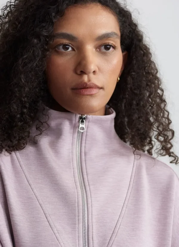 Hot Varley Hawley Half Zip Sweat Mauve Marl