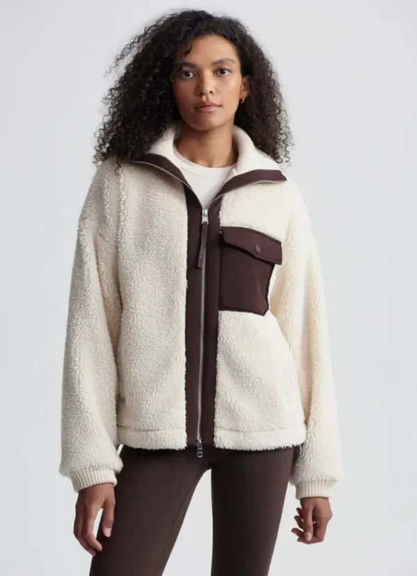 Outlet Varley Lowell Sherpa Jacket Sandshell/Coffee Bean