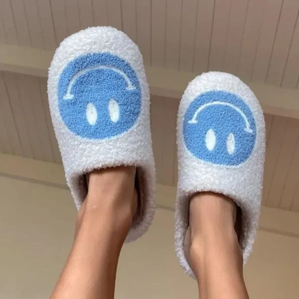 Online Smile Slippers White/Blue