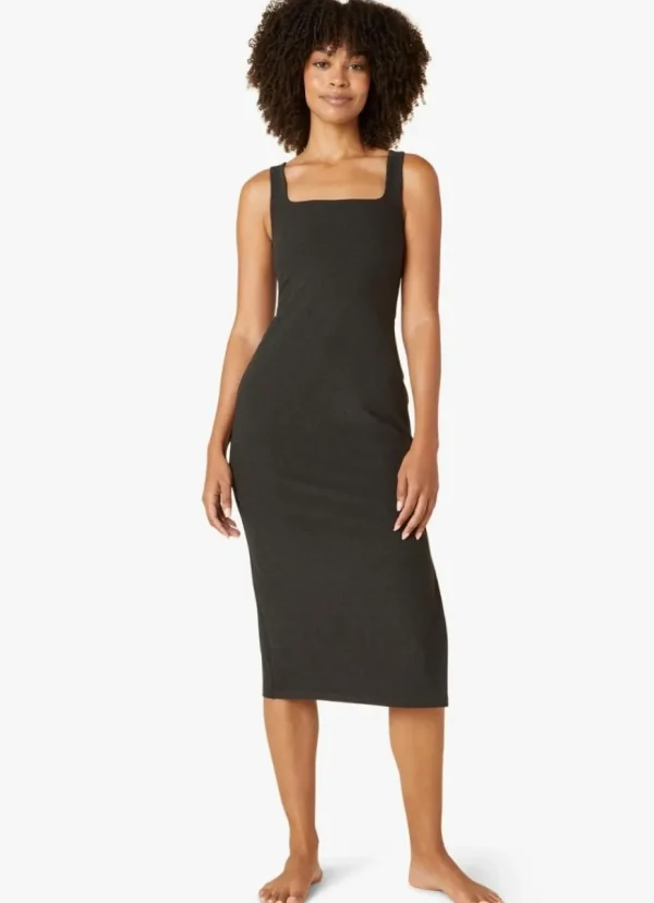 Hot Beyond Yoga Spacedye Icon Midi Dress Darkest Night