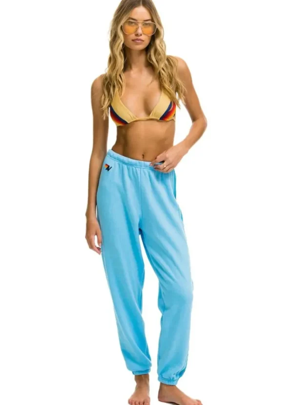 Sale Aviator Nation 5 Stripe Women’s Sweatpants Sky Blue