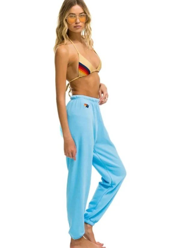 Sale Aviator Nation 5 Stripe Women’s Sweatpants Sky Blue