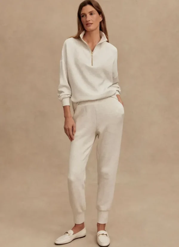 Discount Varley The Slim Cuff Pant 25" Ivory Marl