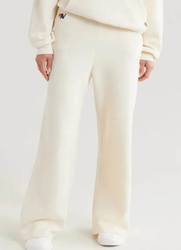 Best Aviator Nation Wide Leg Women’s Pocket Sweatpants Vintage White